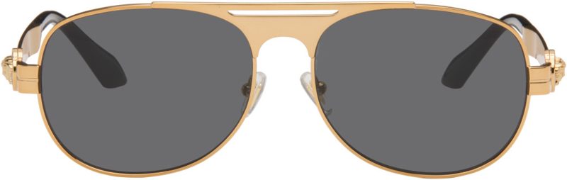 Gold Clarck Pilot Sunglasses 262404M134014