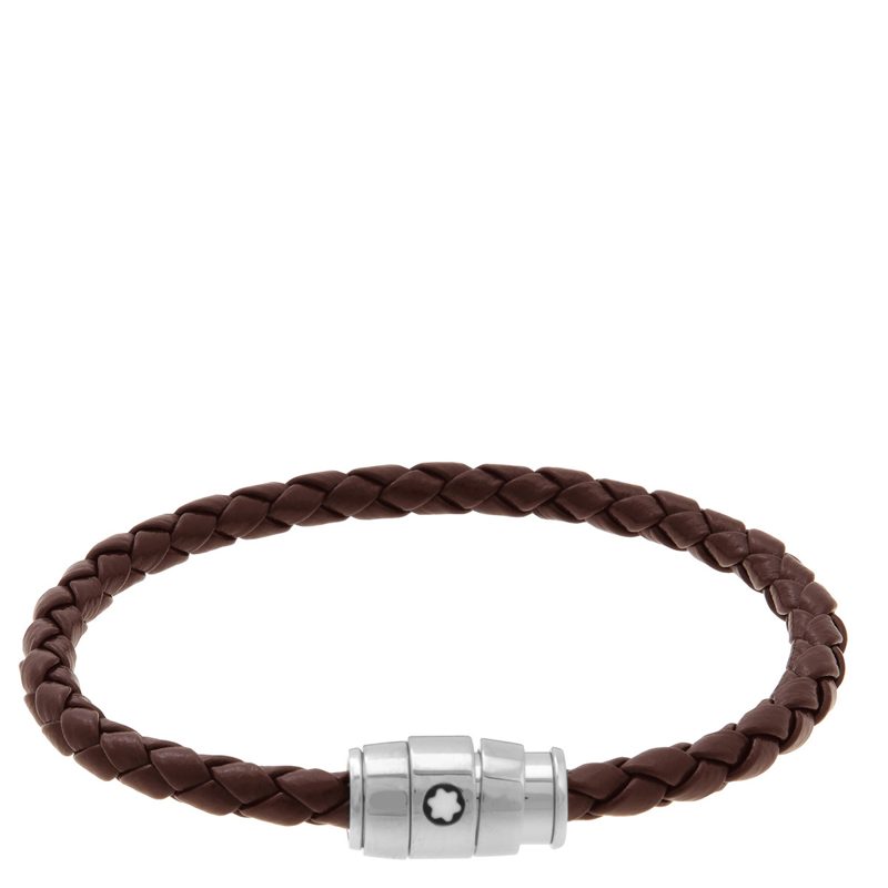 Montblanc Soft Leather Woven Bracelet_Brown