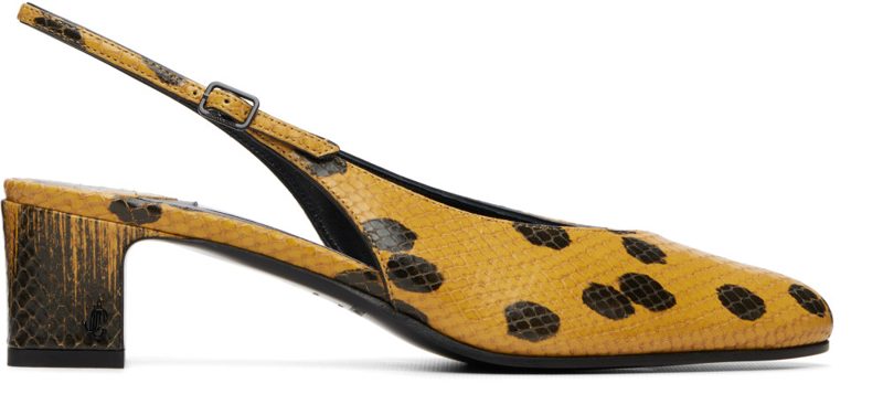 Yellow & Black Eyla Sling Back 45 Heels 262528F122011