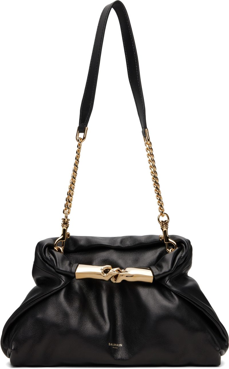 Black Dinner At 8 Small Smooth Leather Bag 262251F048014