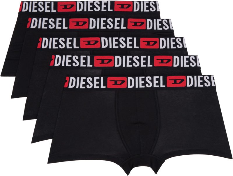 Five-Pack Black Mix-Colour Boxer Briefs 262001M216002