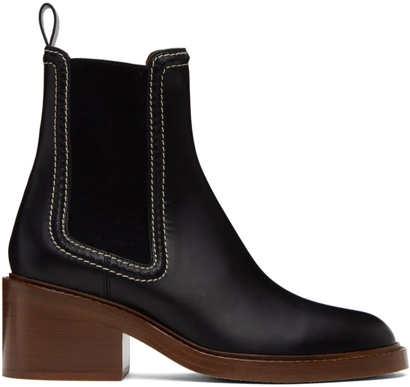 Chloe Black Mallo Boots 222338F113005