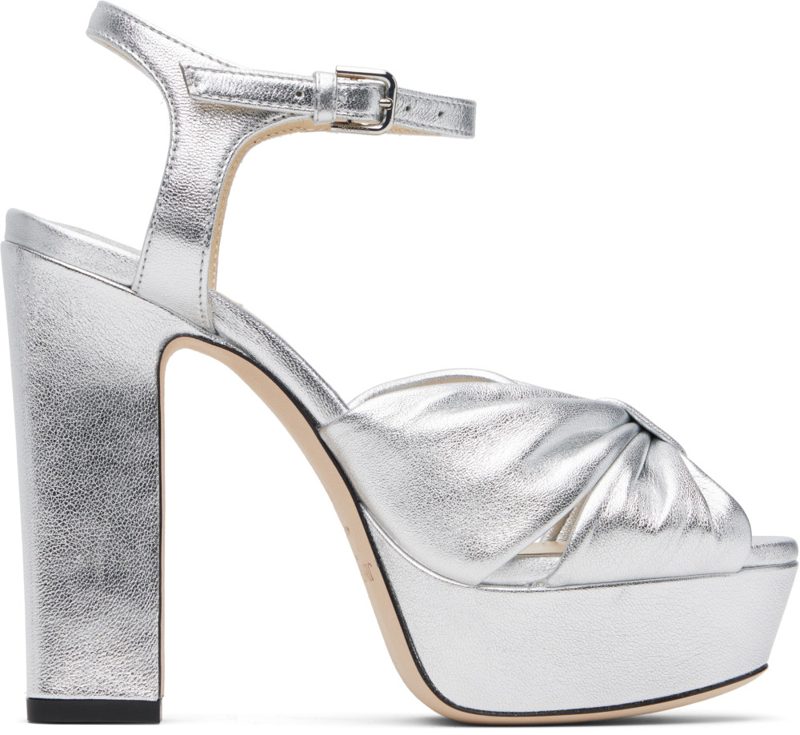 Silver Heloise 120 Heeled Sandals 251528F125035