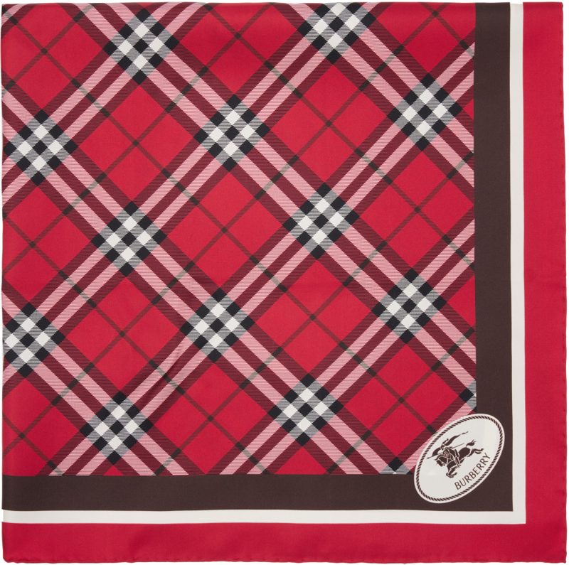Red Check Silk Scarf 261376F029004