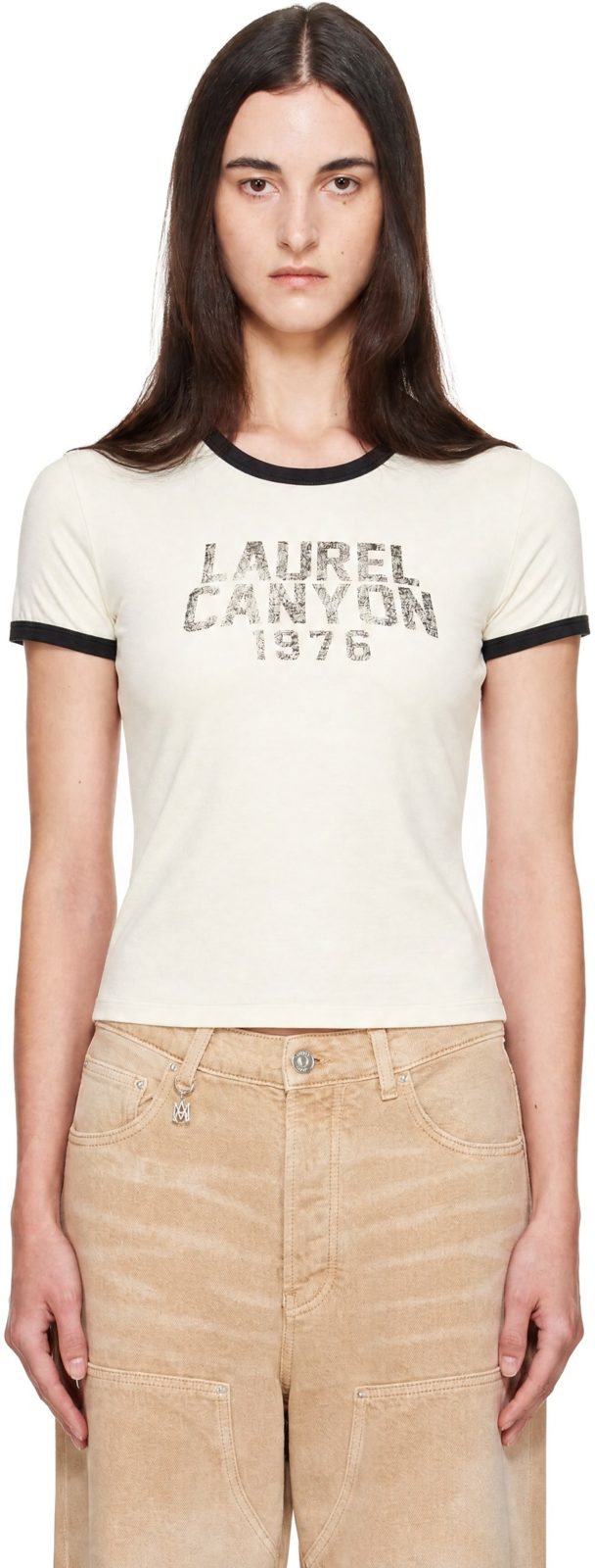 오프화이트 Laurel Canyon Ringer T-shirt 262886F110011