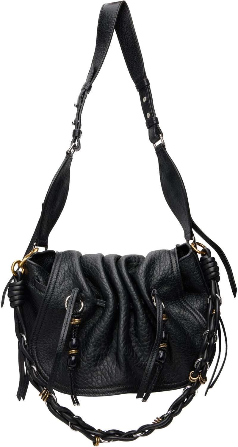 Black Leather Bolton Bag 262600F048021