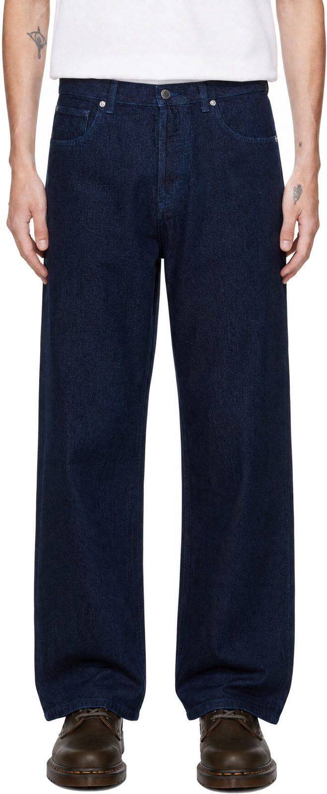 Maison Kitsune Blue Regular Jeans 262389M186003