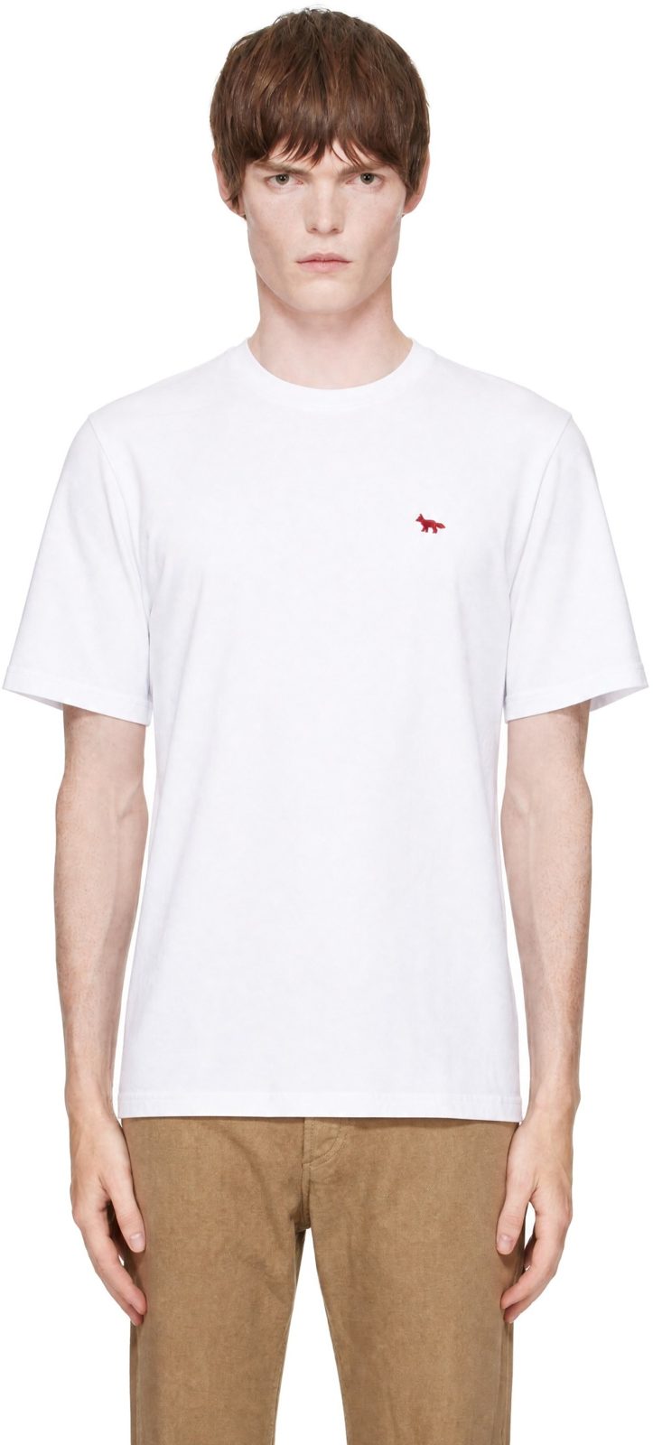 Maison Kitsune White Red Profile Fox Comfort T-shirt 262389M213021