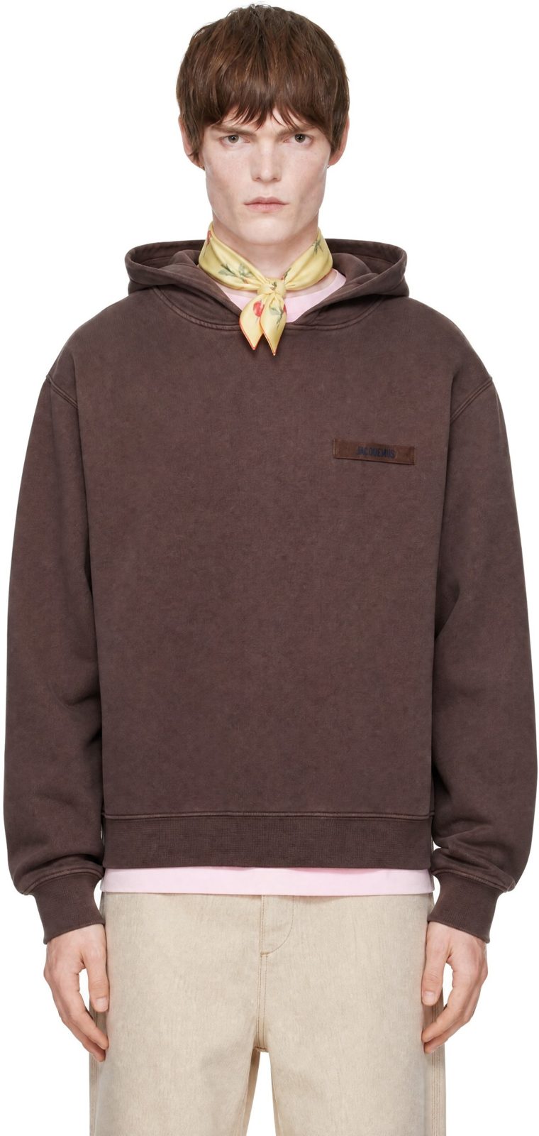 Brown Le Gros Grain Hoodie 262553M202003