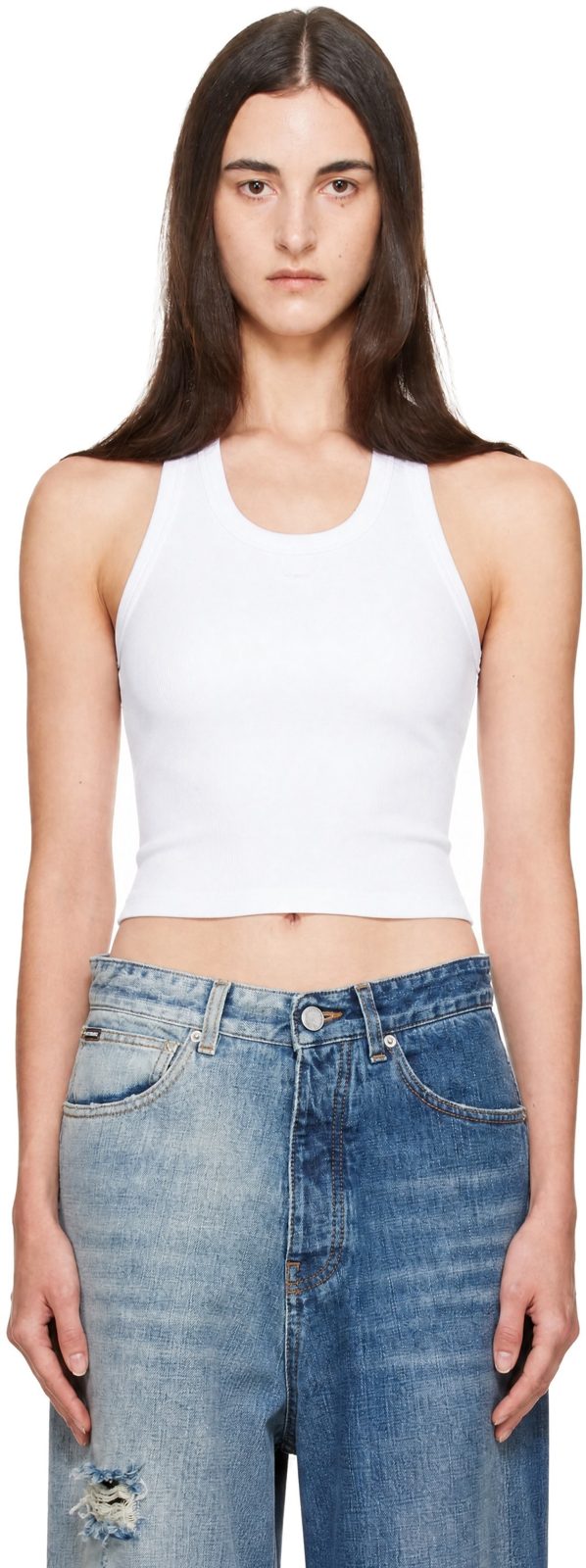 White Halterneck Top 262669F111000