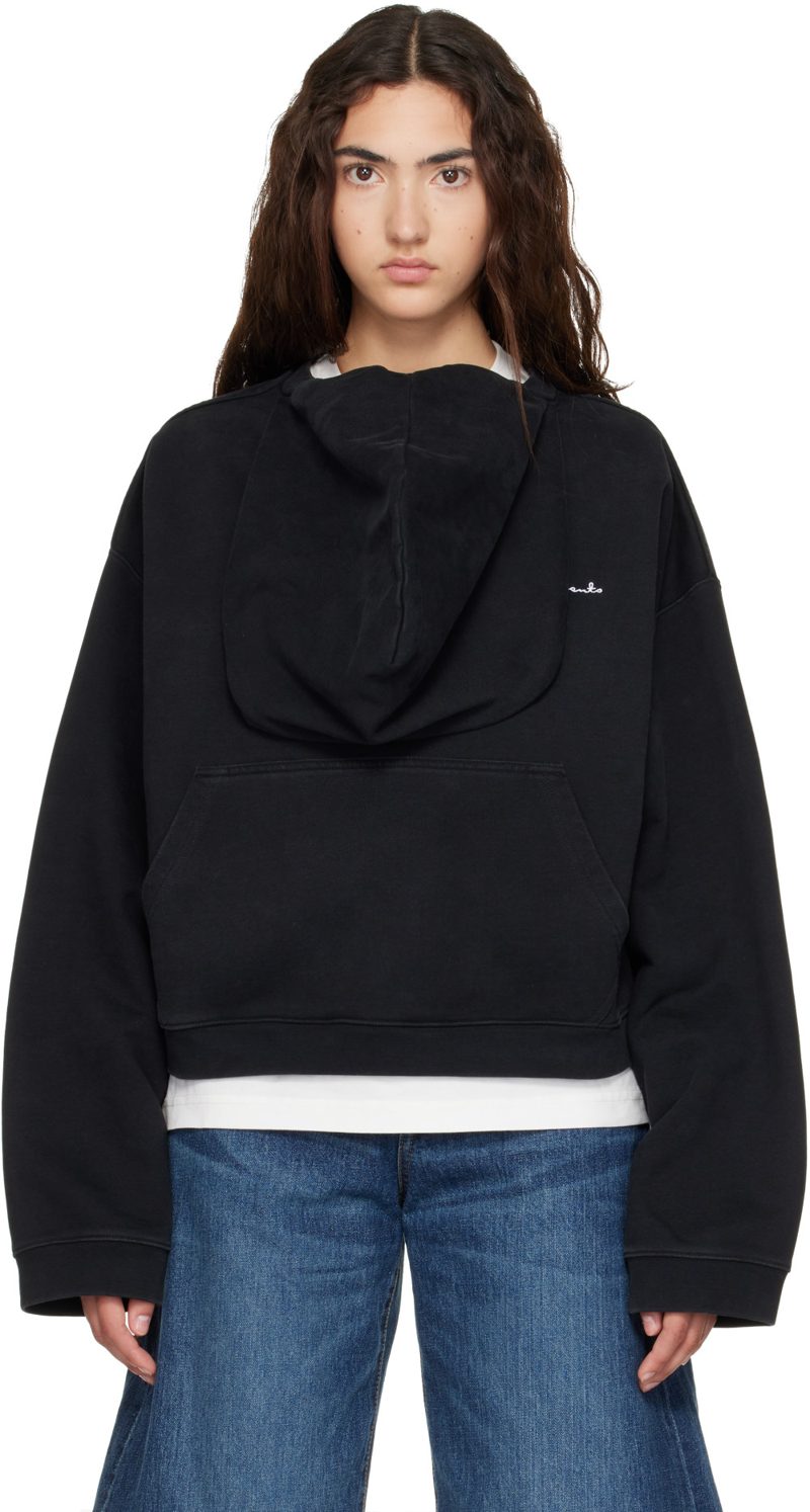 Black Athletic Logo Hoodie 262669F097001