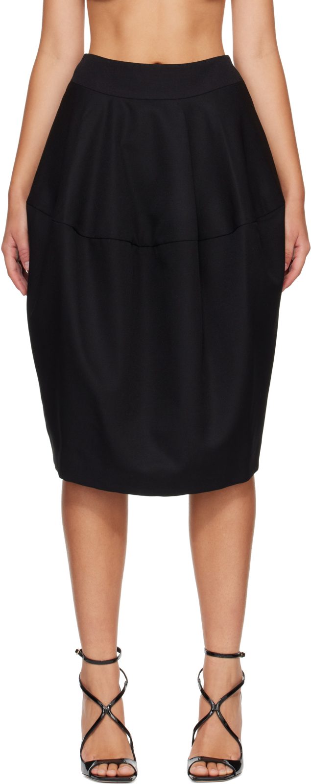 Black The Ovalo Midi Skirt 262553F092004