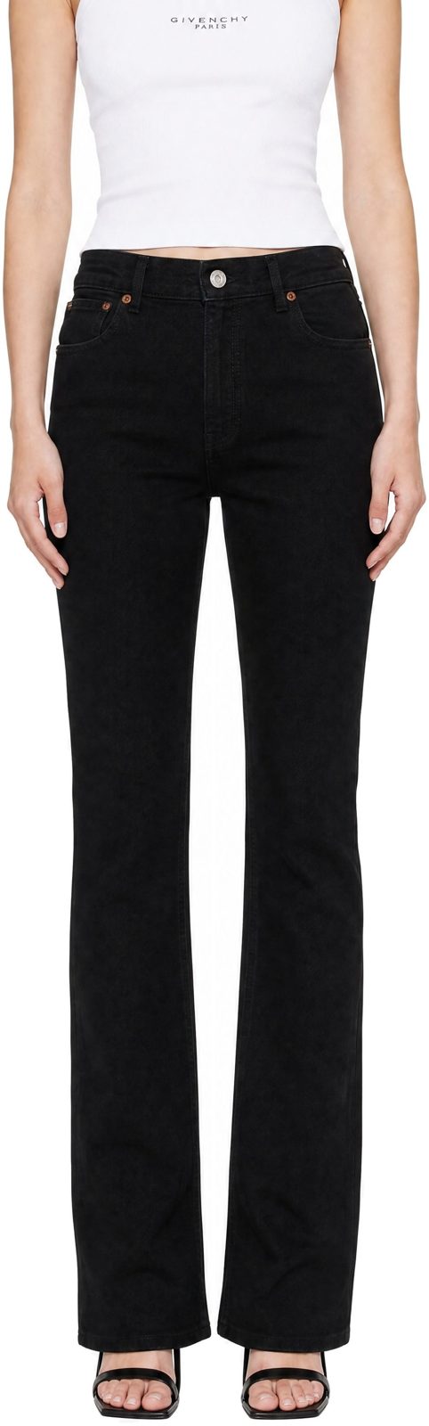 Black High Waisted Slim Fit Denim Jeans 262251F069006