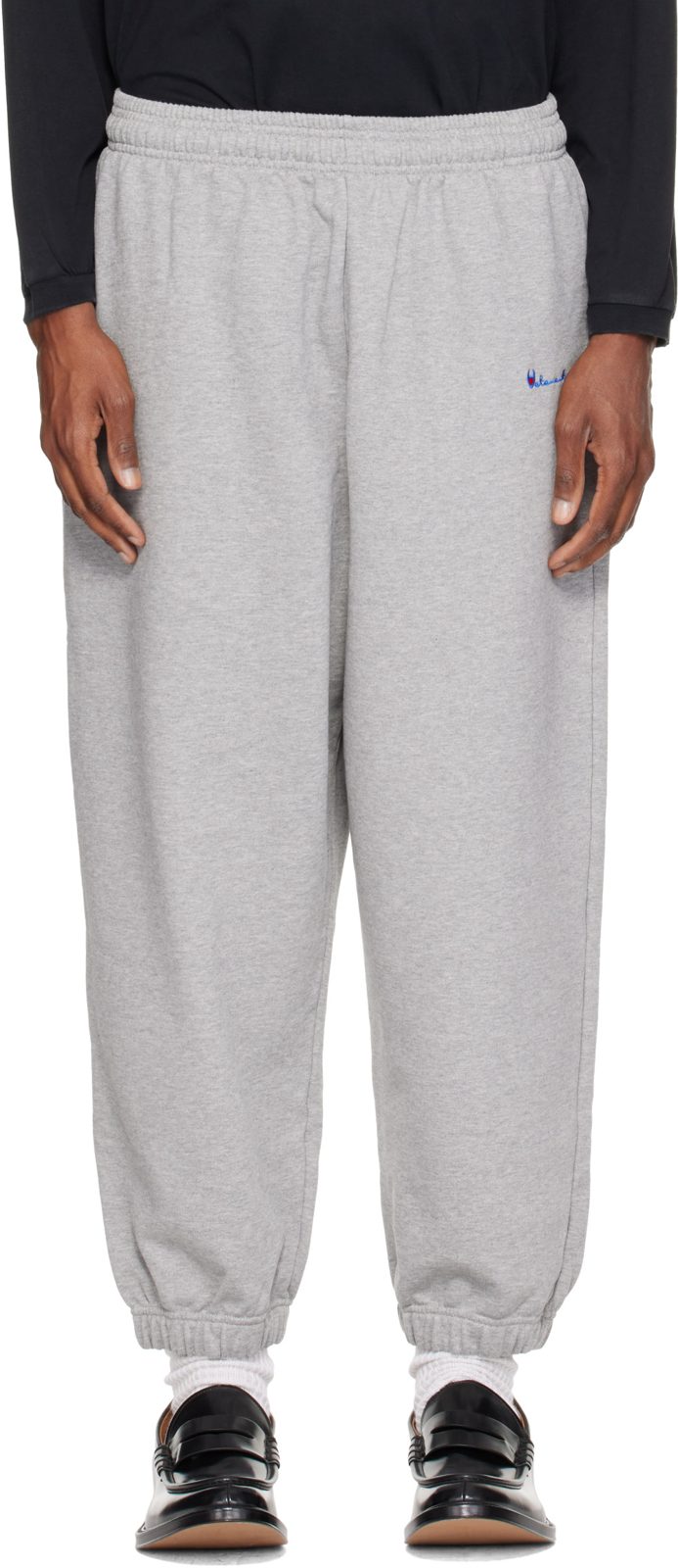 Gray Athletic Logo Sweatpants 262669M190001