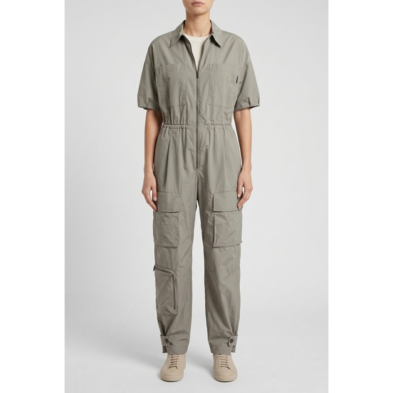 Brunello Cucinelli Wolight Grey Relaxed Jumpsuit_Grey