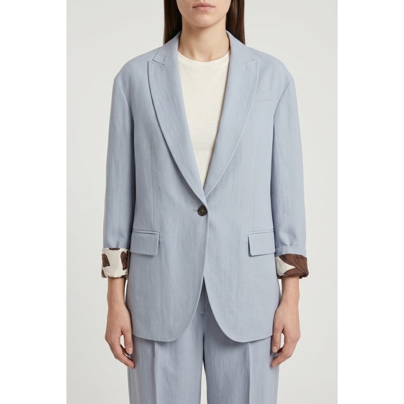 Brunello Cucinelli Wolight Blue Relaxed Suit_Blue