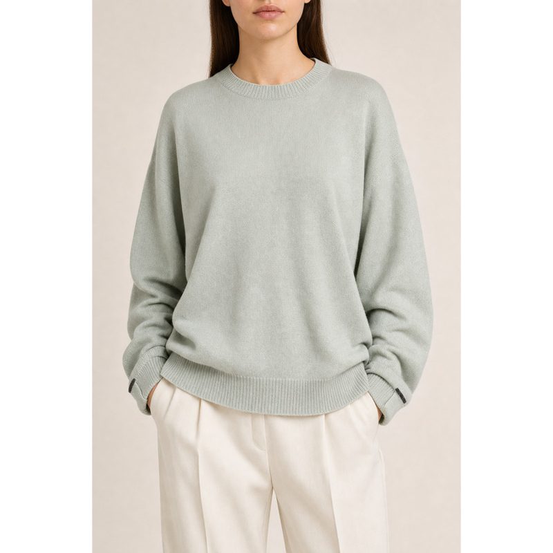 Brunello Cucinelli Womens 100% Cashmere Sweater Nwt_Green