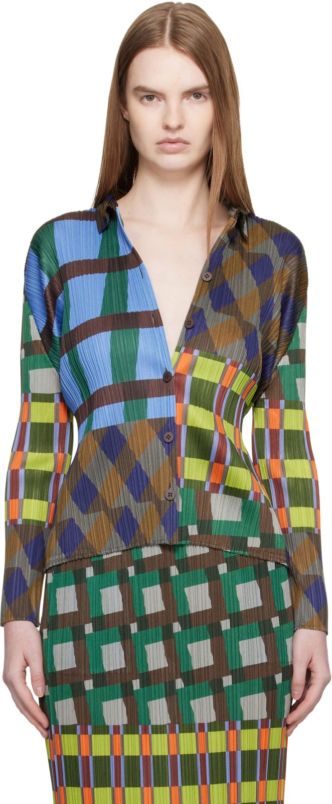 PLEATS PLEASE [이세이 미야케] Multicolor Harmony Blouse 261941F107000