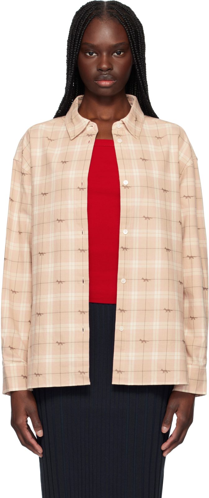 Maison Kitsune Pink Light Overshirt 251389F109002