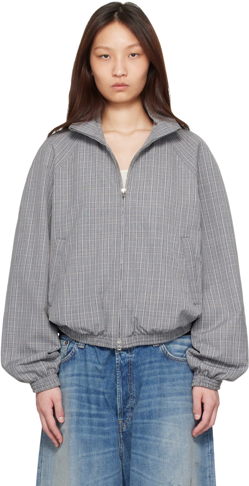Gray Technical Check Jacket 262129F058000