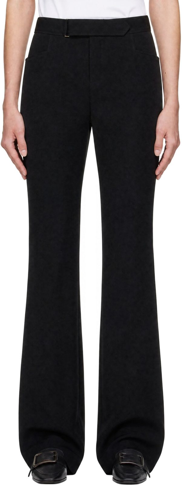 Black Grain De Poudre Tailored Trousers 262251F087004