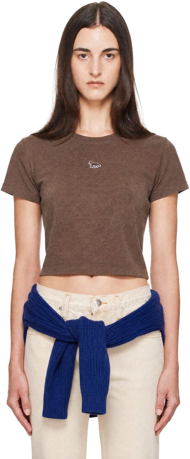 Maison Kitsune Brown Baby Fox T-shirt 262389F111000