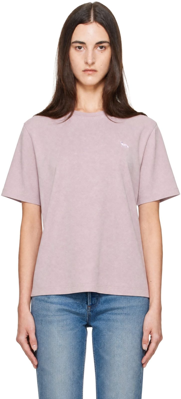 Maison Kitsune Purple Baby Fox Faded Comfort T-shirt 262389F110008
