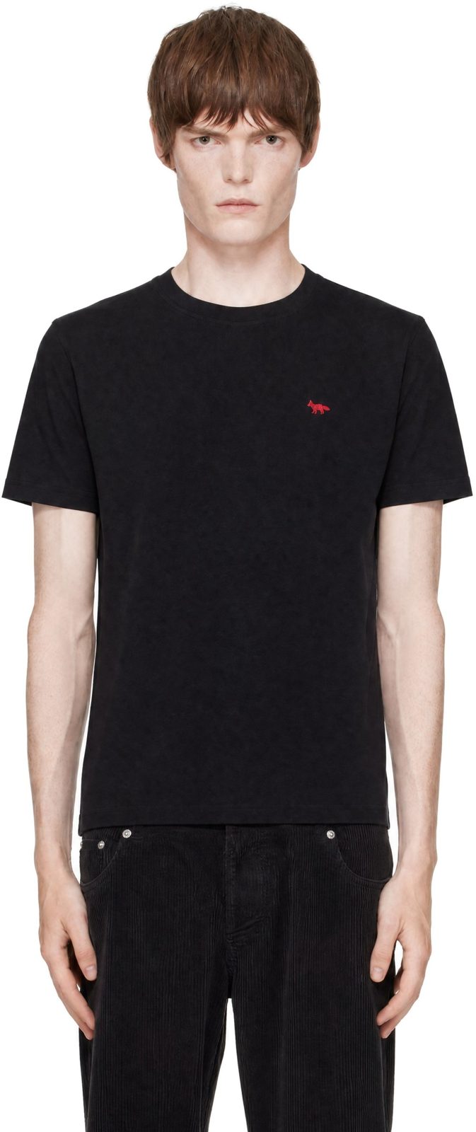 Maison Kitsune Black Red Profile Fox Comfort T-shirt 262389M213020