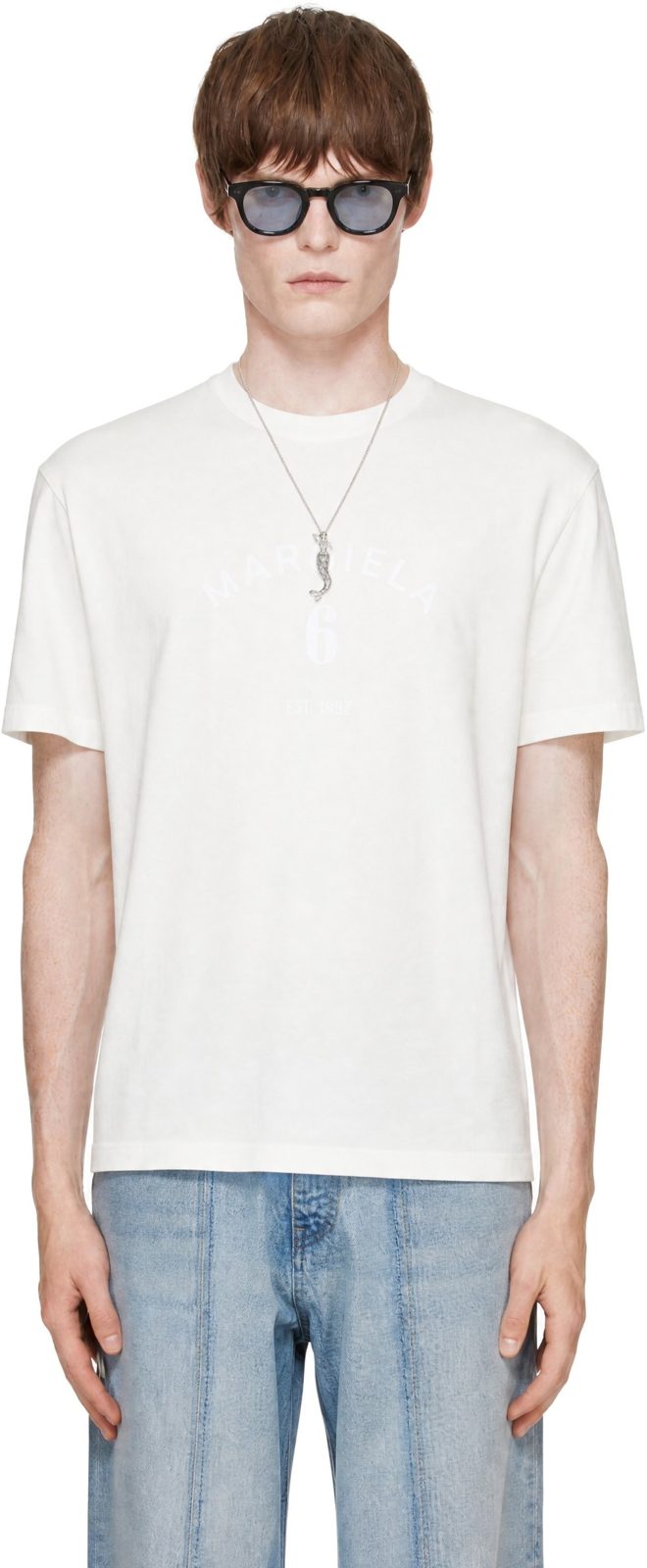 White Cotton T-shirt 262188M213024