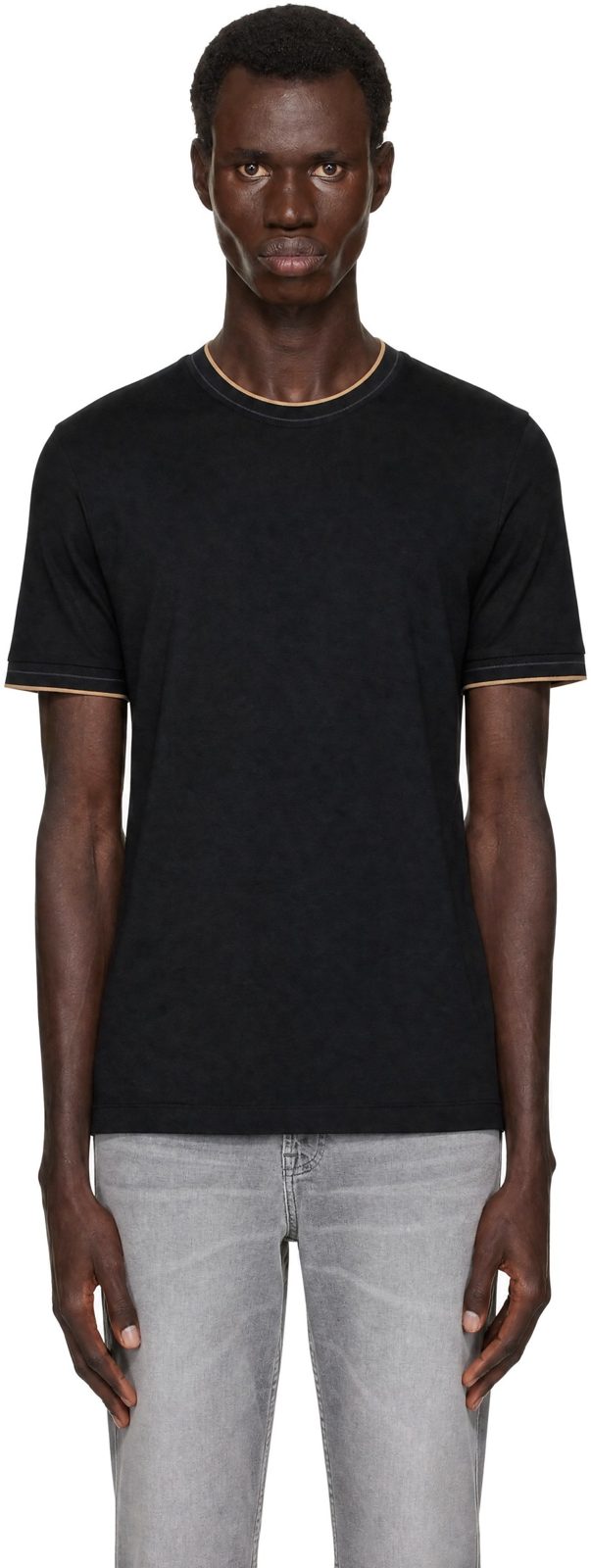Black Slim Fit T-Shirt 262085M213006