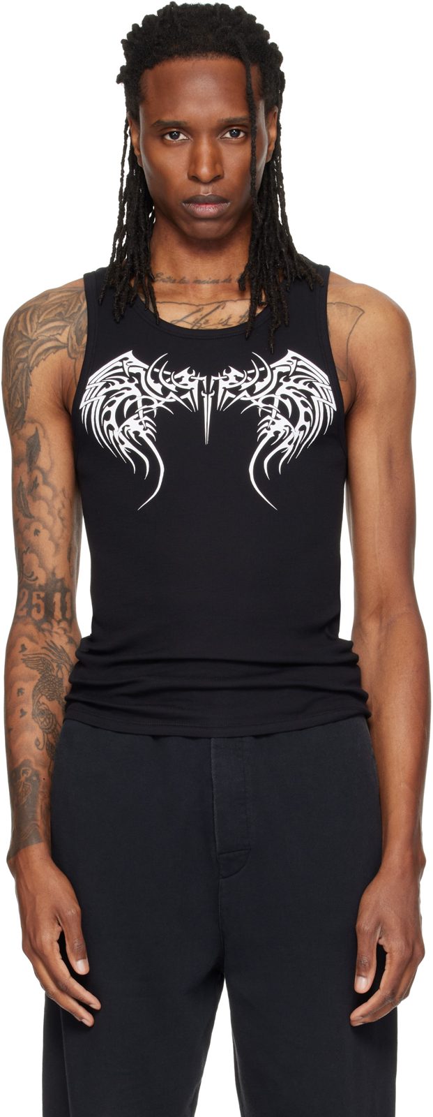 Black Tattoo Tank Top 262669M214003