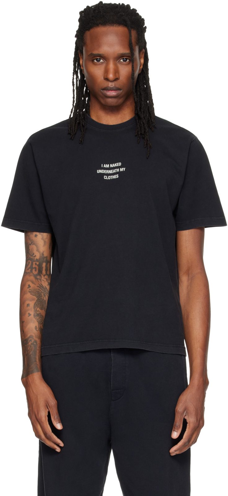 Black I Am Naked Under My Clothes T-shirt 262669M213027