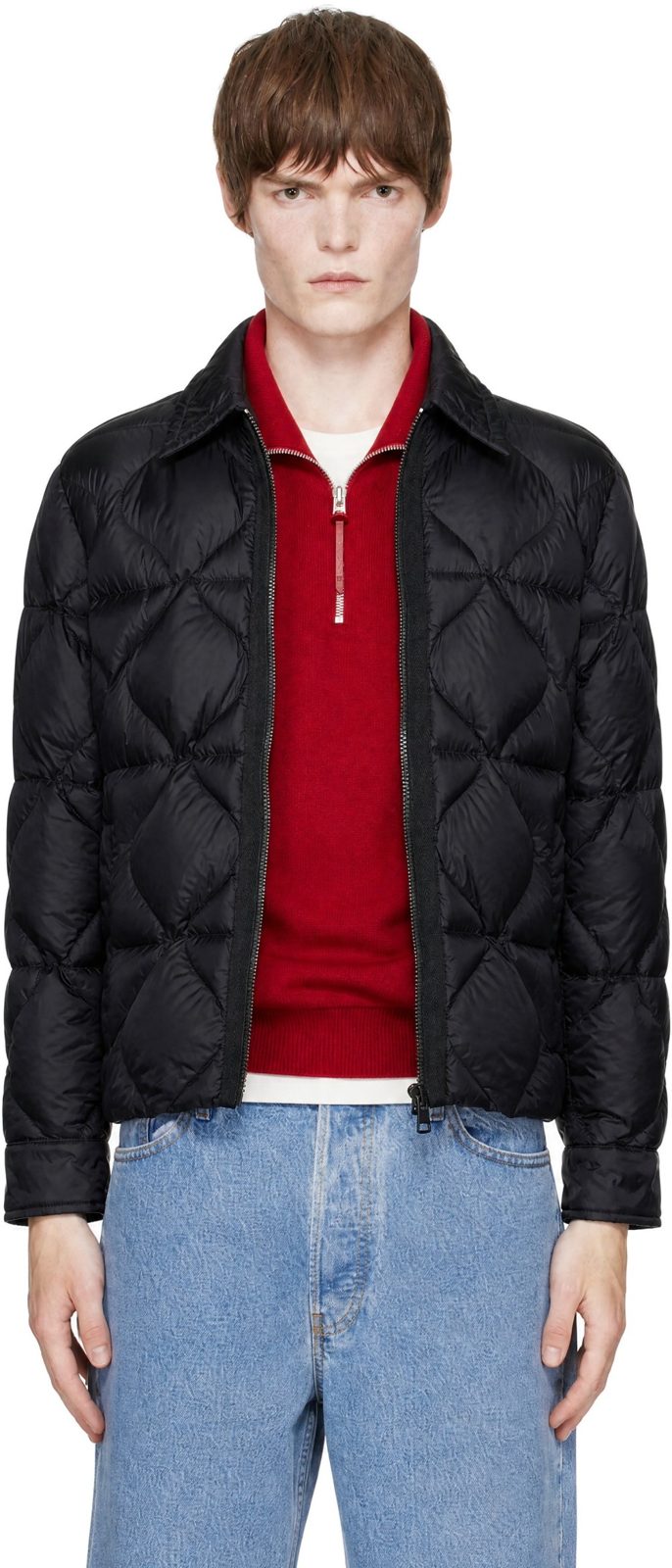 Black Down Ashmere Jacket 262111M180012