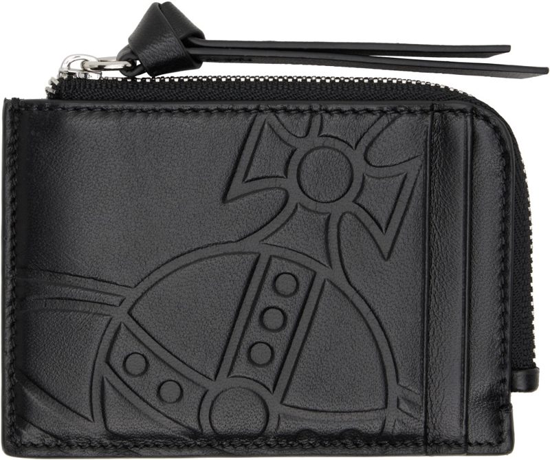 Black Zip Card Holder 262314M163081