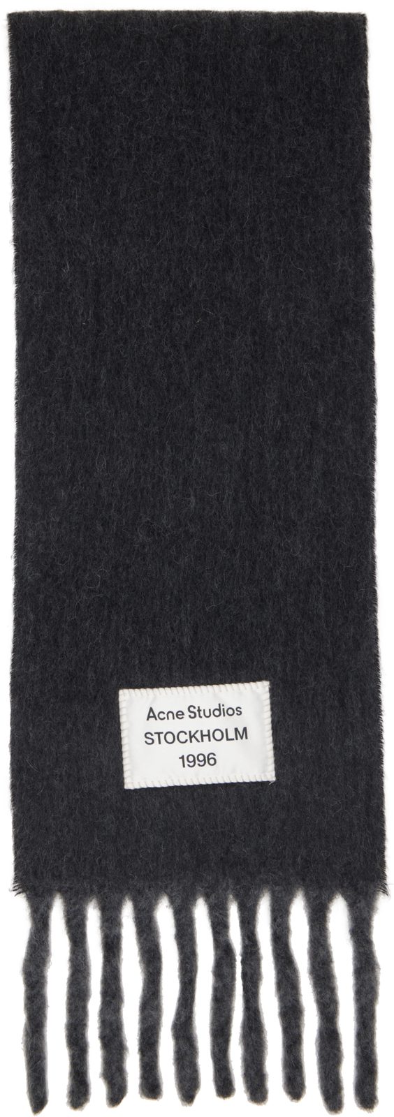 Gray Bicolor Alpaca Scarf 262129M150002