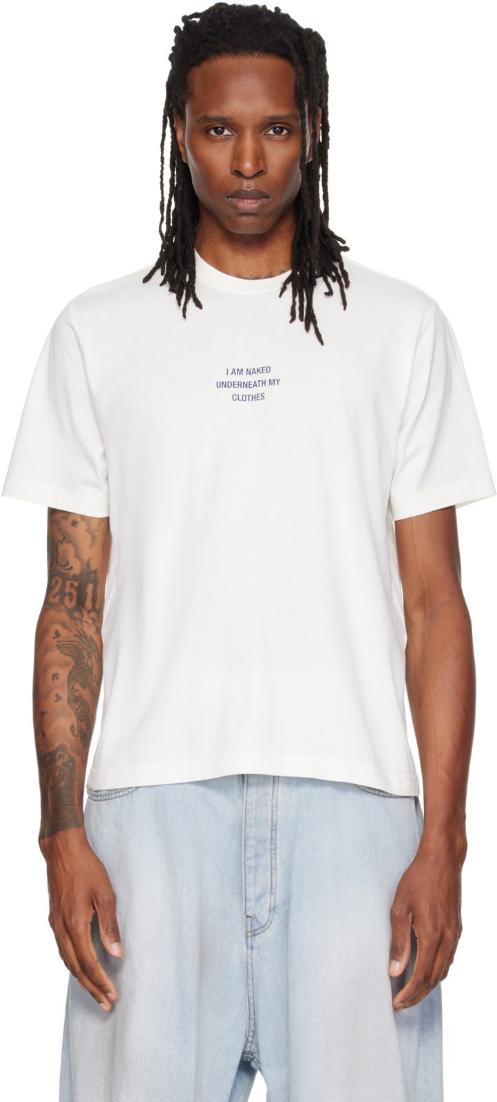 오프화이트 I Am Naked Under My Clothes T-shirt 262669M213026