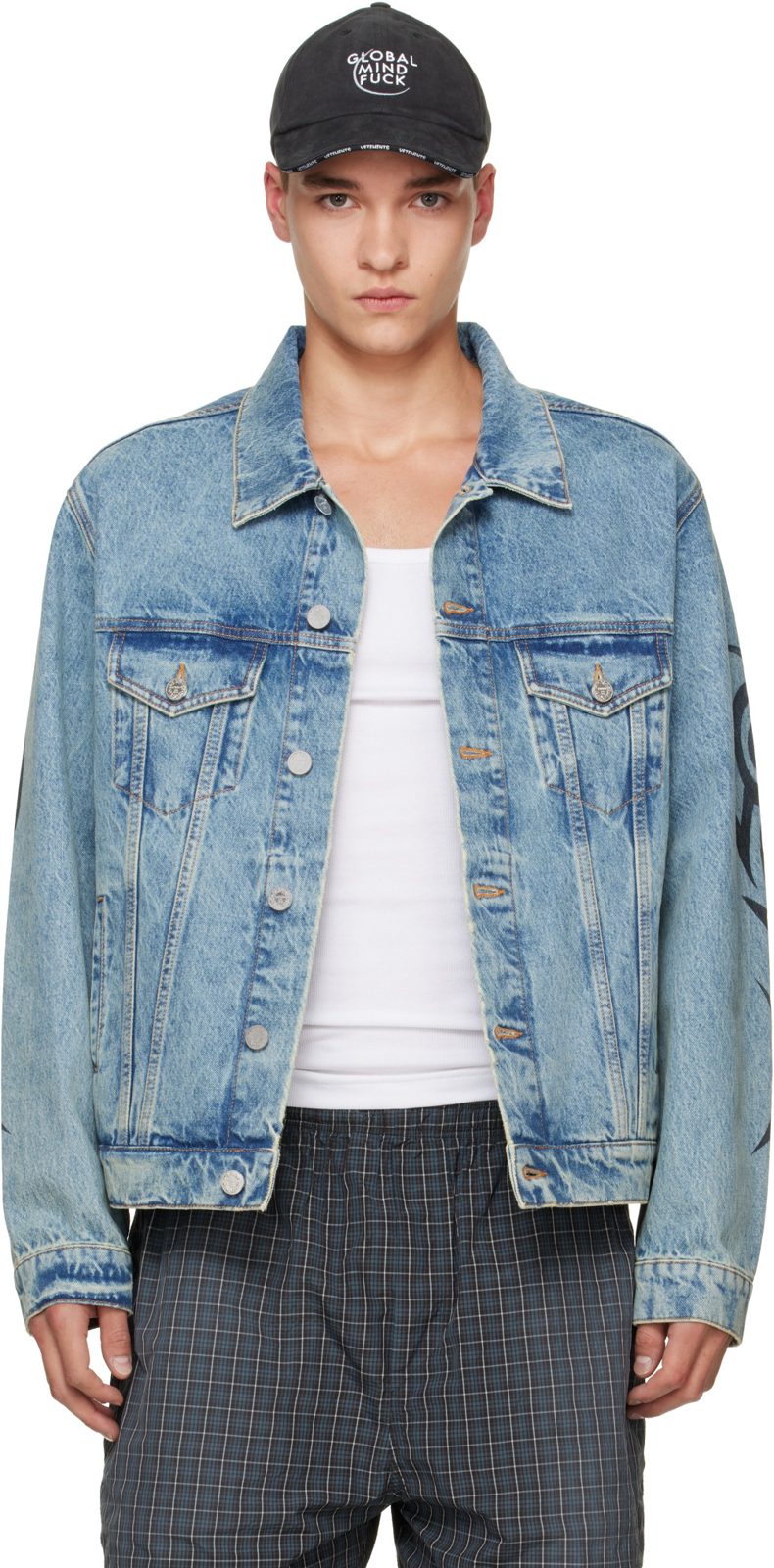 Blue Graffiti Denim Jacket 262669M177000