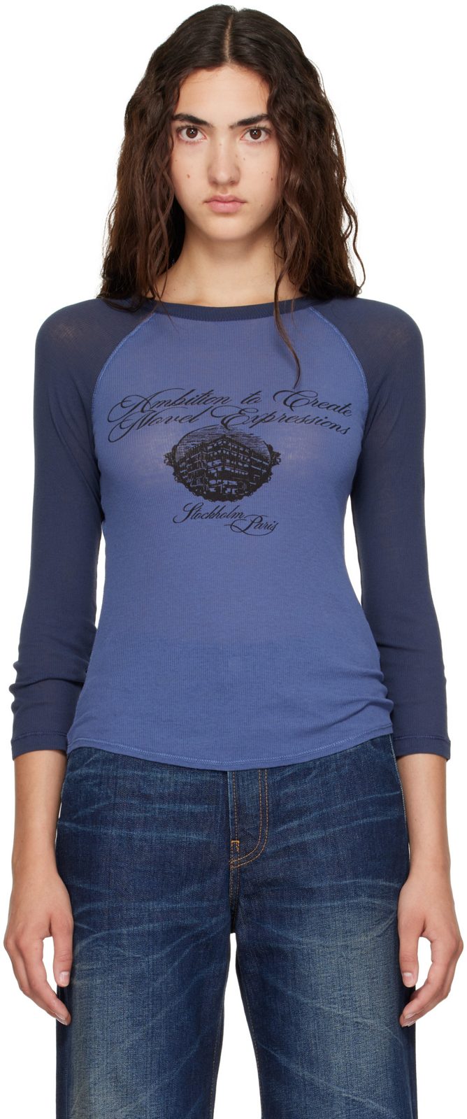 Blue Logo Jersey T-shirt 262129F110067