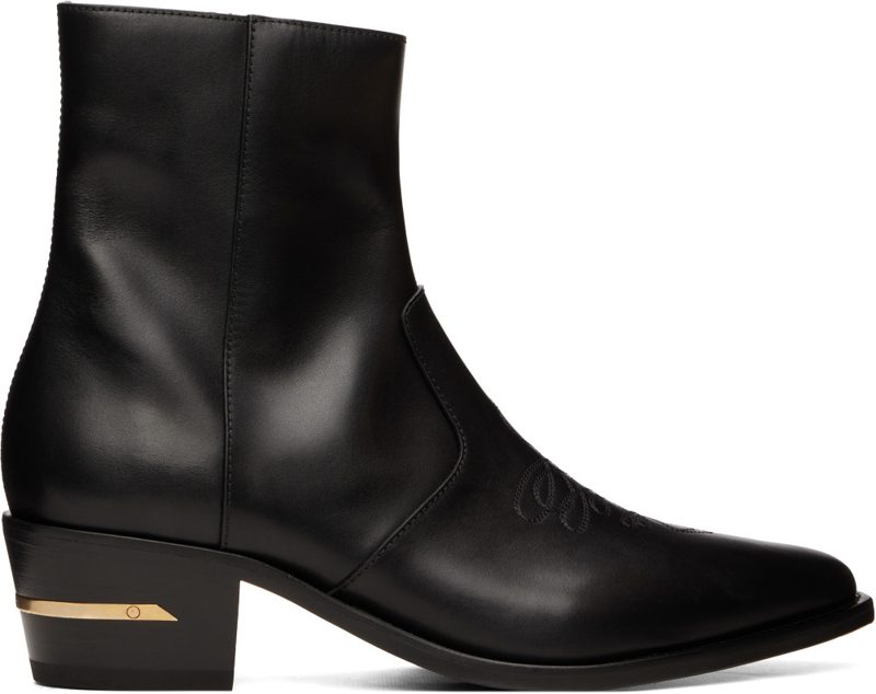 Black Leather Ryder Boots 262886M228001