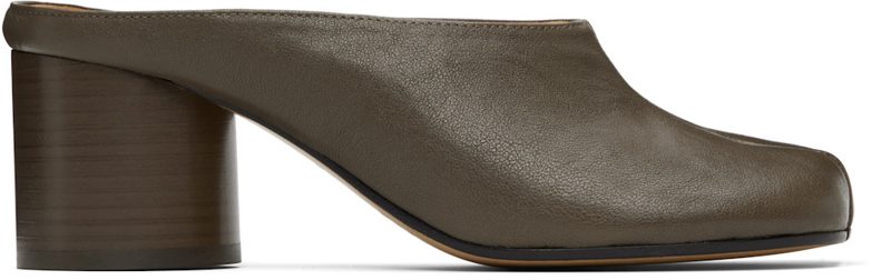 Brown Tabi Decollete Mule Heels 261168F122009