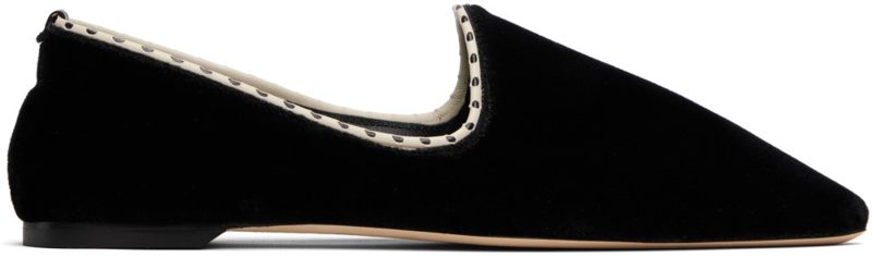 TOTEME Black Velvet Venetian Slippers 252771F118000