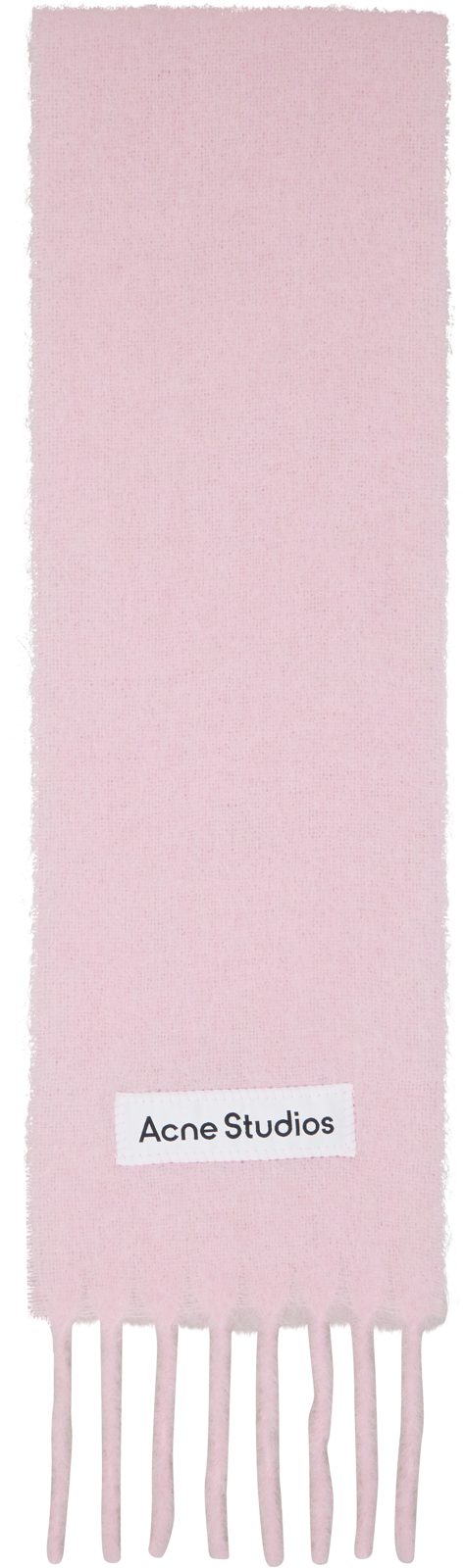 Pink Fringed Logo Scarf 262129M150036
