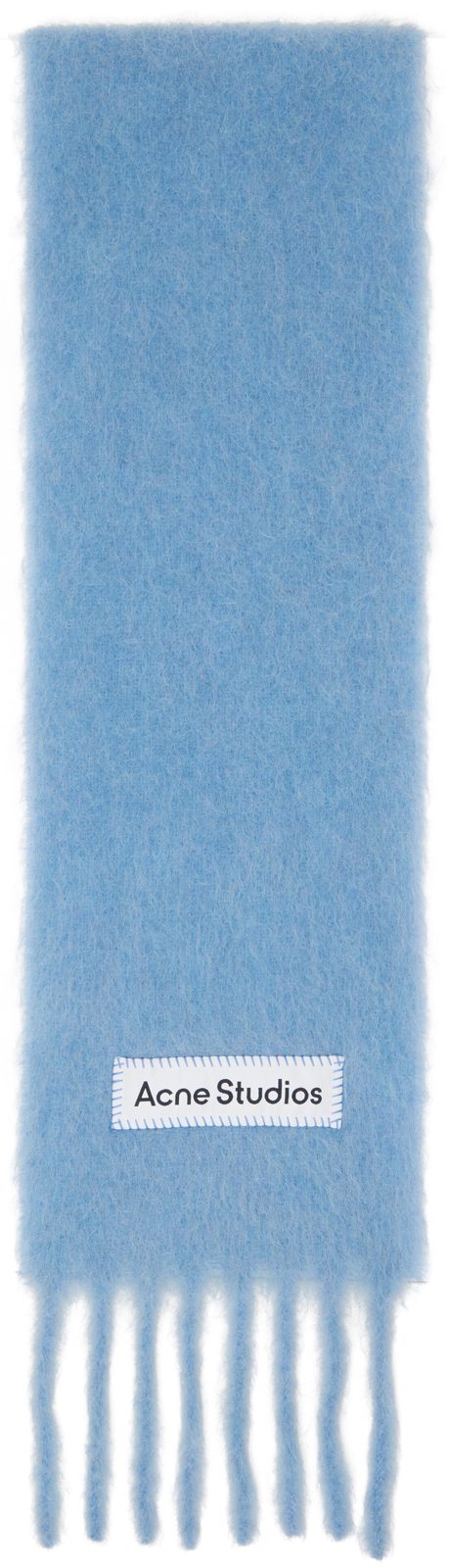 Blue Fringed Logo Scarf 262129M150034