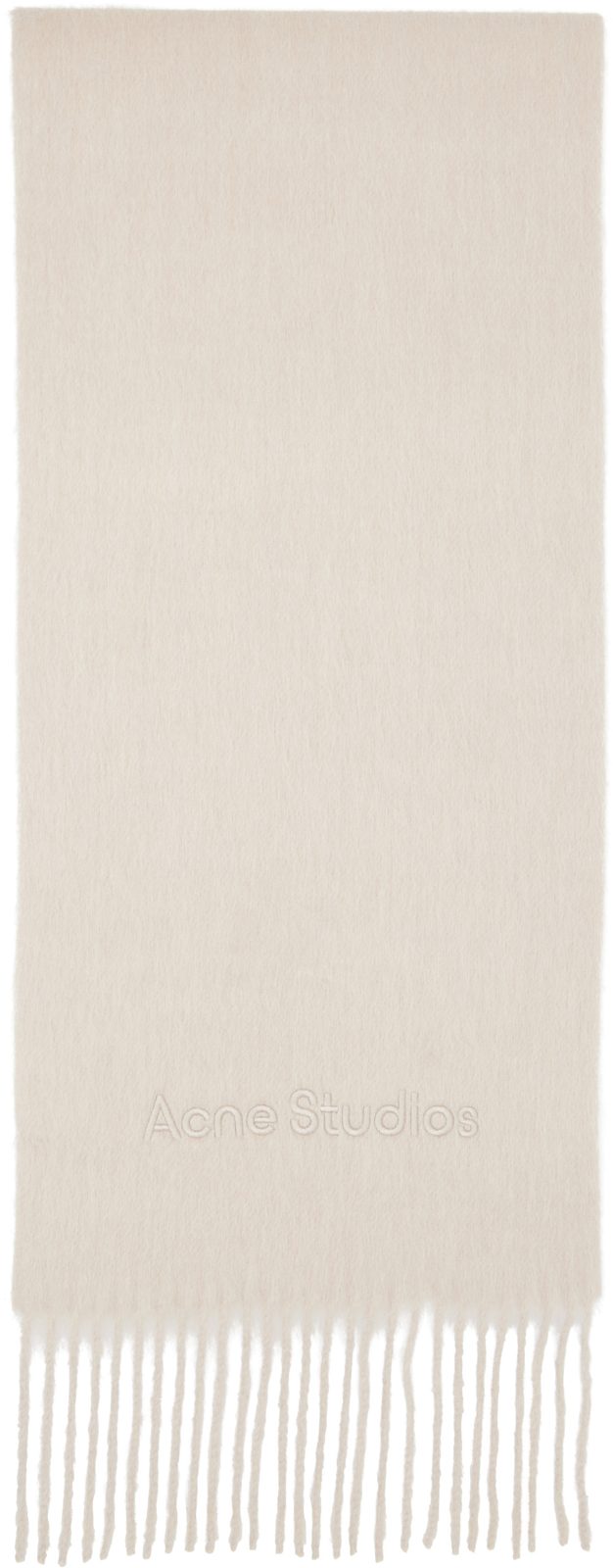 Beige Wool Logo Scarf 262129M150001
