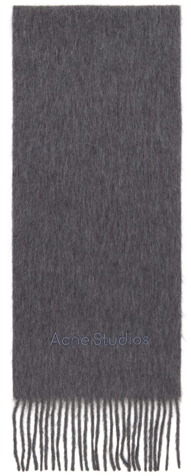 Gray Wool Logo Scarf 262129M150003