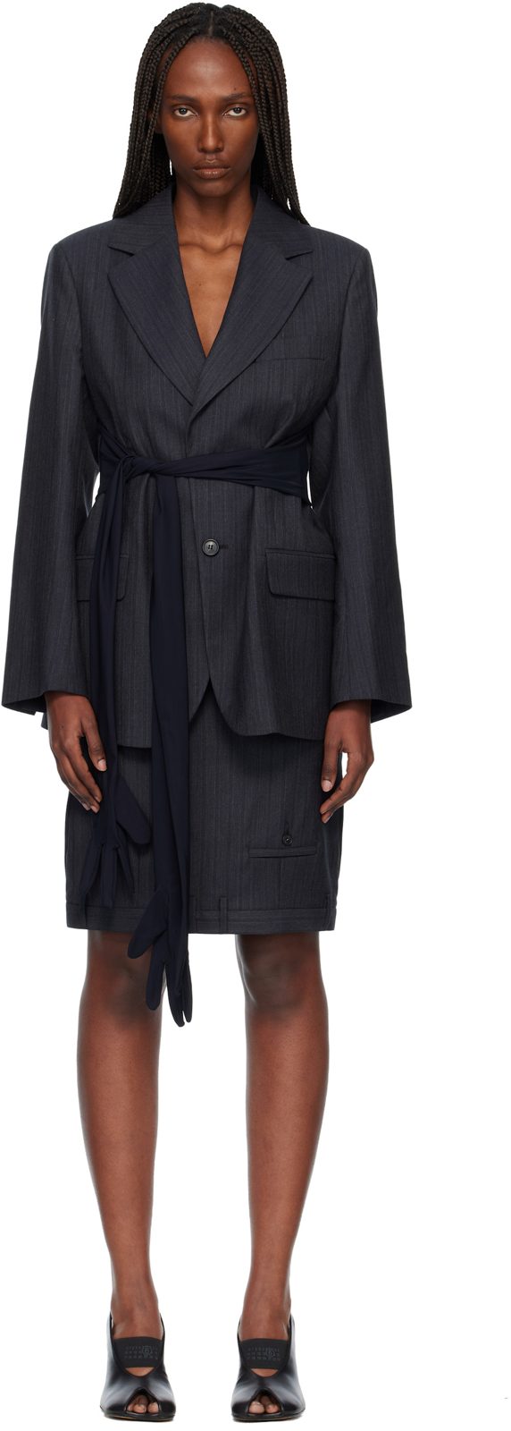 Black Wool-Blend Gloves Blazer 261188F057000
