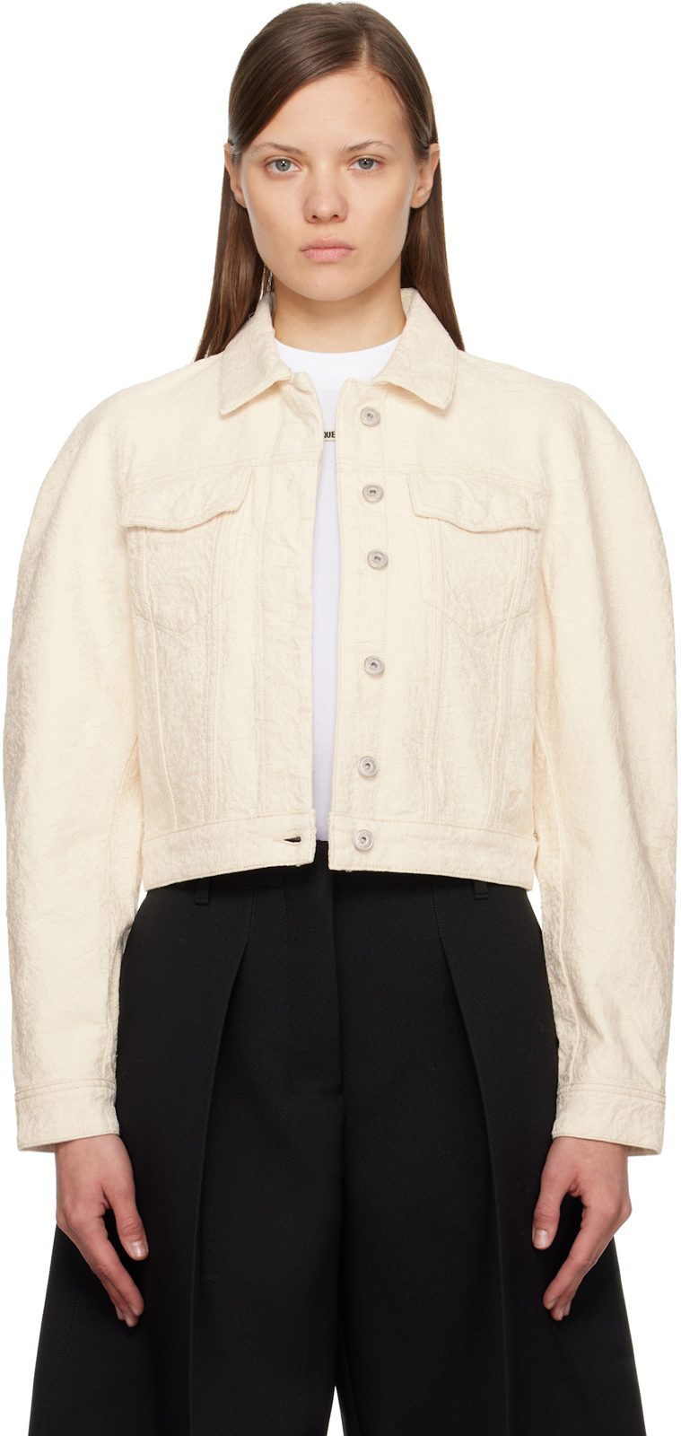오프화이트 The Ovalo de-Nimes Denim Jacket 252553F060003