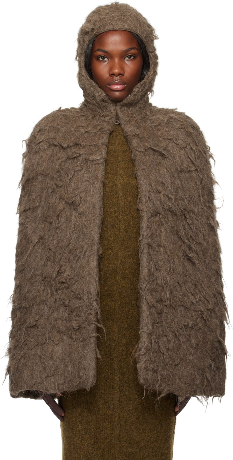 Brown Porterville Cape Jacket 242232F063018