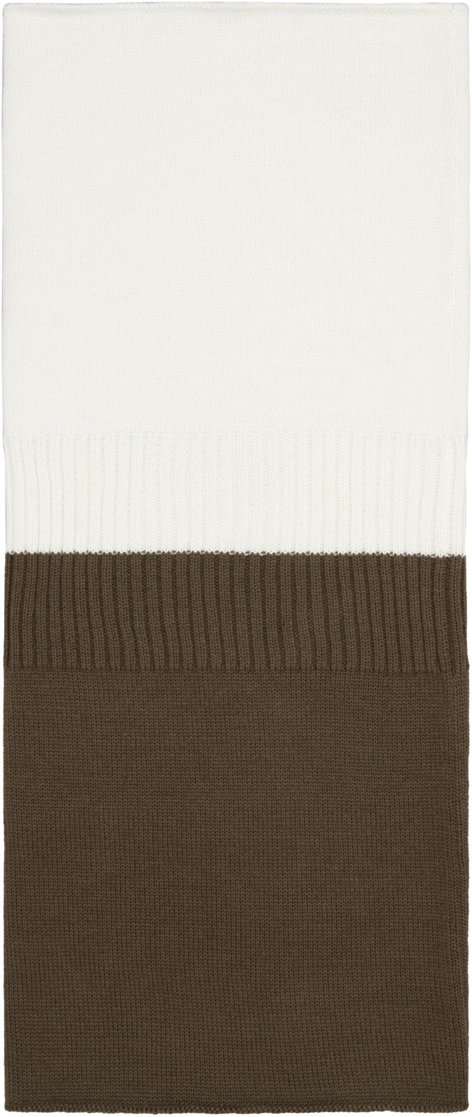 White & Khaki Trompe Loeil Collar 262188F028000