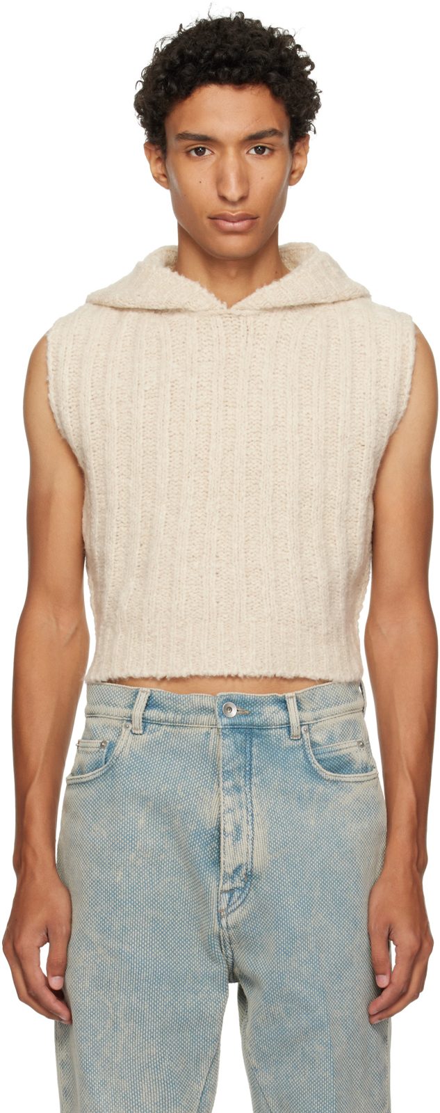 오프화이트 Tower Cropped Hooded Tank Top 262232M202067